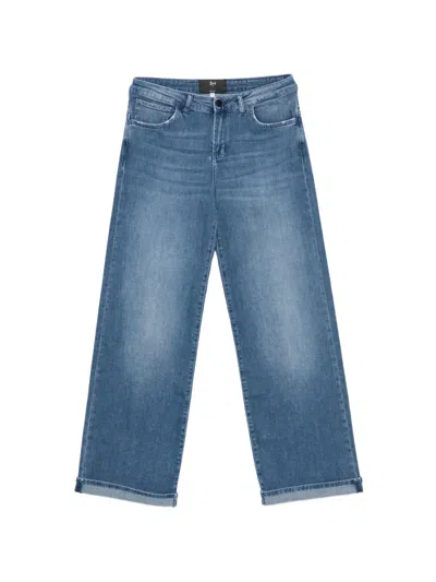 3x1 Charlie Cuffed Wide-leg Jeans In Blue