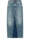 3x1 Charlotte Denim Midi Skirt In Blue