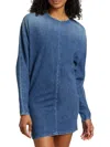 3x1 Women's Cindy Long-sleeve Denim Minidress In Blue