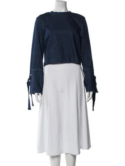 Pre-owned 3x1 Crew Neck Long Sleeve Top In Blue