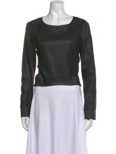 Pre-owned 3x1 Crew Neck Long Sleeve Top In Green