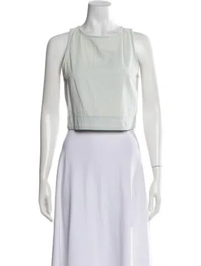 Pre-owned 3x1 Crew Neck Sleeveless Crop Top In White