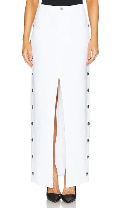3x1 Women's Elizabella Studded Denim Maxi Skirt In Blanc W Studs