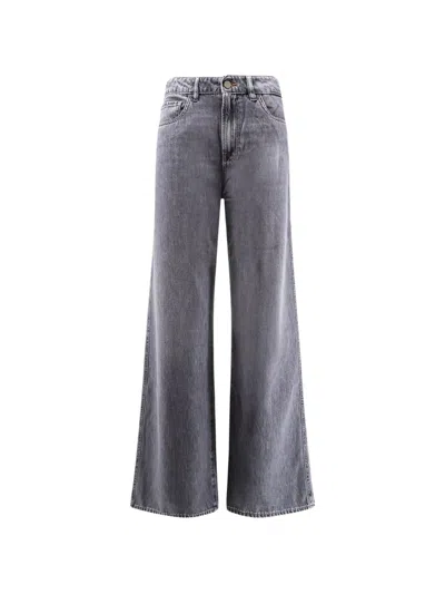 3x1 Faded Wide-leg Jeans In Gray
