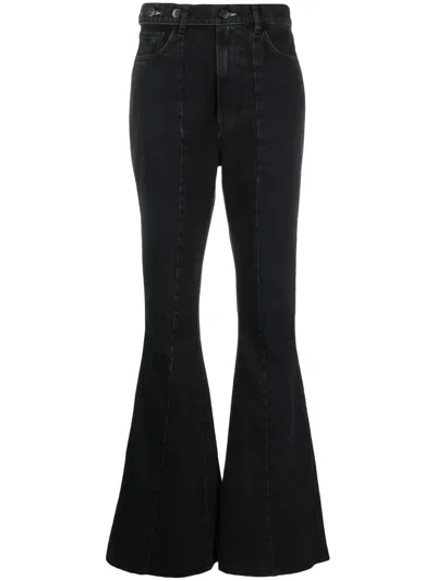 3x1 High-waist Flared Jeans In Black