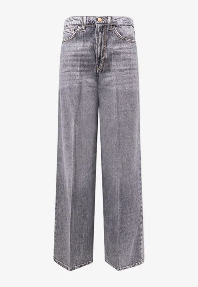 3x1 Flip Stone-washed Wide-leg Jeans In Gray