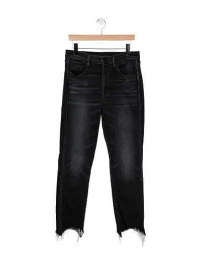 Pre-owned 3x1 High-rise Straight Leg Jeans In Black