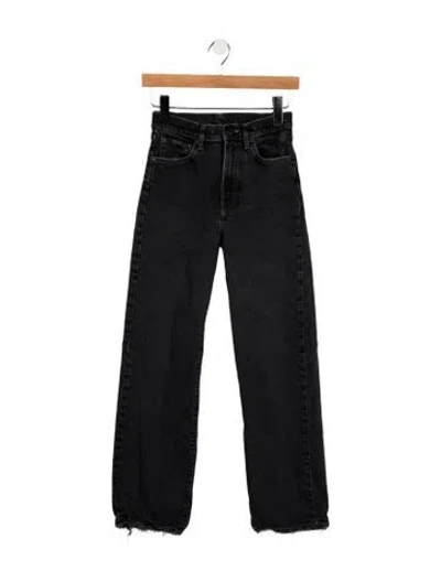 Pre-owned 3x1 High-rise Straight Leg Jeans In Black