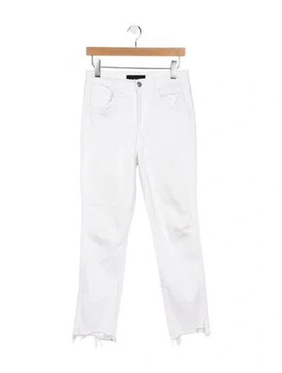 Pre-owned 3x1 High-rise Straight Leg Jeans In White