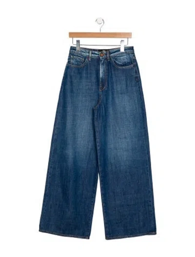 Pre-owned 3x1 High-rise Wide Leg Jeans In Blue