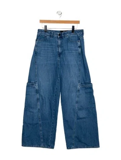 Pre-owned 3x1 High-rise Wide Leg Jeans In Blue