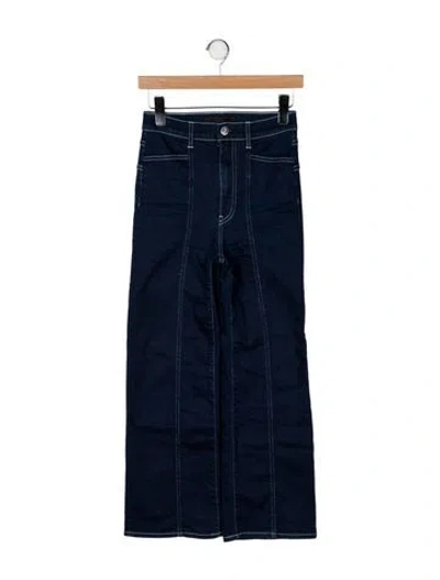 Pre-owned 3x1 High-rise Wide Leg Jeans In Blue