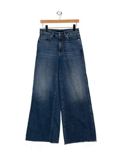 Pre-owned 3x1 High-rise Wide Leg Jeans In Blue
