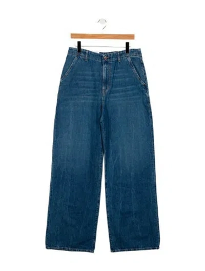 Pre-owned 3x1 High-rise Wide Leg Jeans In Blue
