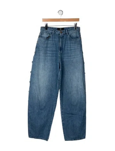 Pre-owned 3x1 High-rise Wide Leg Jeans In Blue