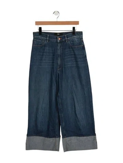 Pre-owned 3x1 High-rise Wide Leg Jeans In Blue