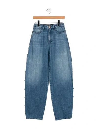 Pre-owned 3x1 High-rise Wide Leg Jeans In Blue