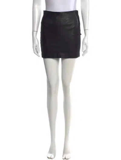 Pre-owned 3x1 Lambskin Mini Skirt In Black