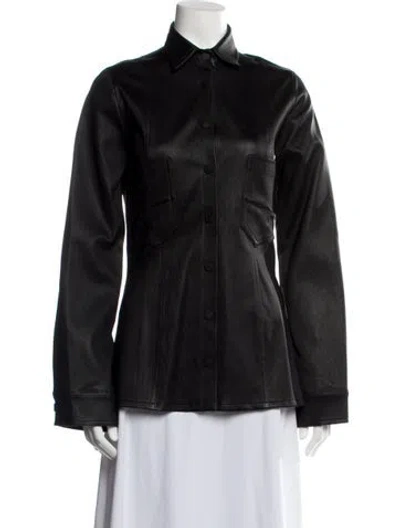 Pre-owned 3x1 Leather Jacket In Black