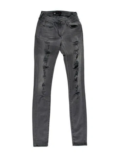 Pre-owned 3x1 Low-rise Skinny Leg Jeans In Gray