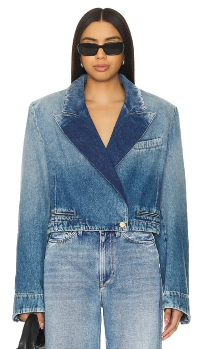 3x1 Mary Crop Jacket In Blue Shades