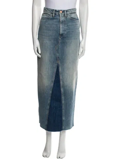 Pre-owned 3x1 Midi Length Skirt W/ Tags In Blue