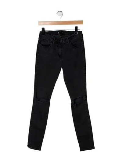 Pre-owned 3x1 Mid-rise Skinny Leg Jeans In Black