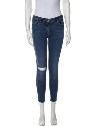Pre-owned 3x1 Mid-rise Skinny Leg Jeans In Blue