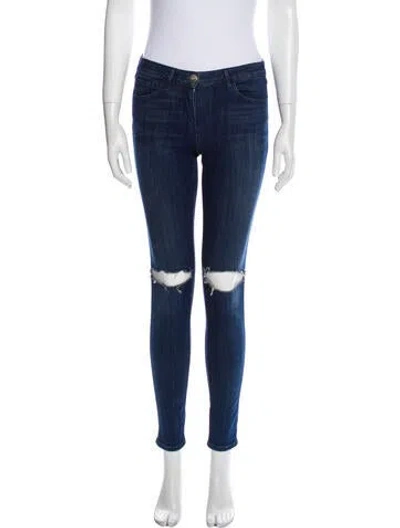 Pre-owned 3x1 Mid-rise Skinny Leg Jeans In Blue