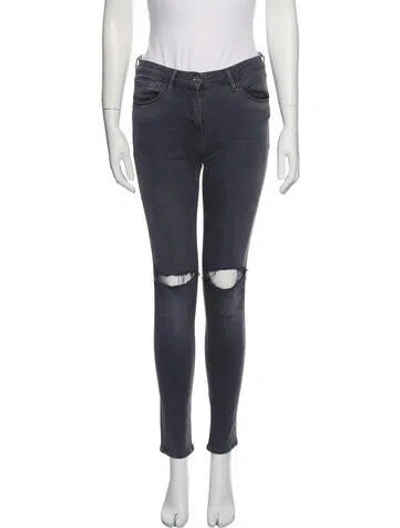 Pre-owned 3x1 Mid-rise Skinny Leg Jeans In Gray