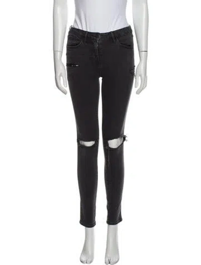 Pre-owned 3x1 Mid-rise Skinny Leg Jeans In Gray