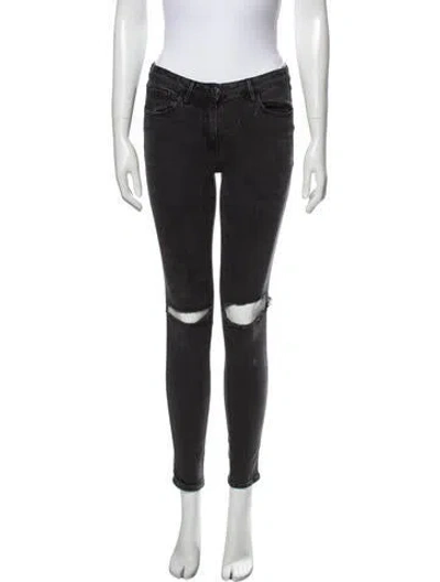 Pre-owned 3x1 Mid-rise Skinny Leg Jeans In Gray