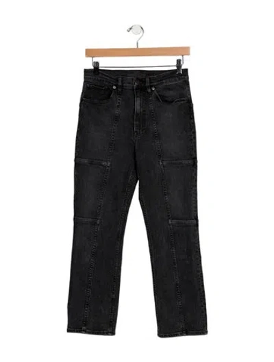 Pre-owned 3x1 Mid-rise Straight Leg Jeans In Black