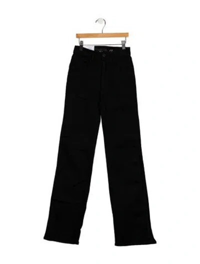 Pre-owned 3x1 Mid-rise Straight Leg Jeans In Black