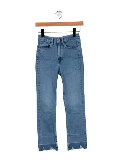 Pre-owned 3x1 Mid-rise Straight Leg Jeans In Blue