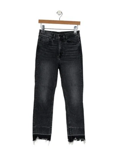 Pre-owned 3x1 Mid-rise Straight Leg Jeans In Gray