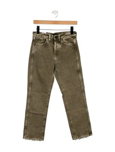 Pre-owned 3x1 Mid-rise Straight Leg Jeans In Green
