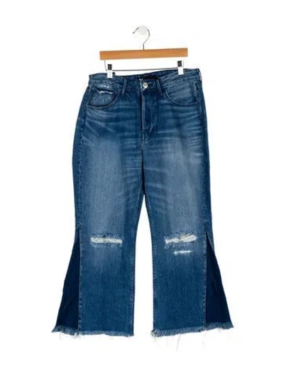 Pre-owned 3x1 Mid-rise Wide Leg Jeans In Blue