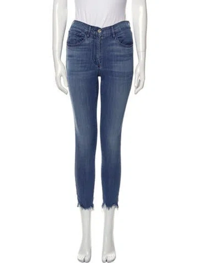 Pre-owned 3x1 Mid-rise Wide Leg Jeans In Blue