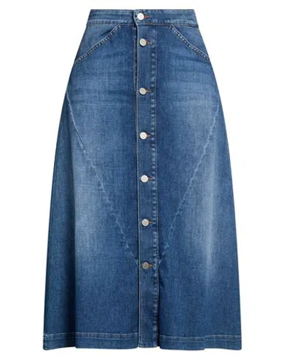 3x1 Nyc Woman Denim Skirt Blue Size 26 Cotton, Elastomultiester, Elastane