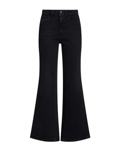 3x1 Nyc Woman Jeans Black Size 23 Cotton, Lyocell, Lycra