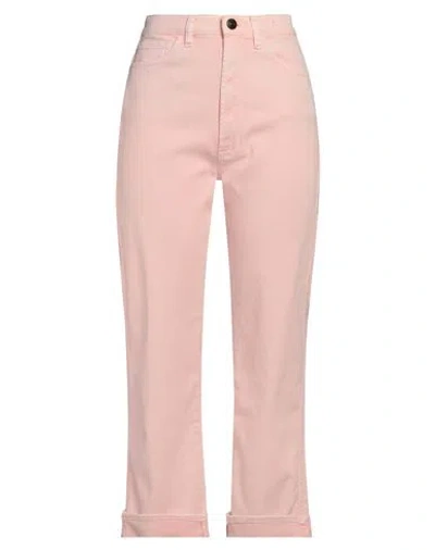 3x1 Nyc Woman Jeans Pink Size 30 Cotton, Elastane