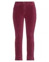 3x1 Nyc Woman Pants Garnet Size 25 Cotton, Polyurethane In Red