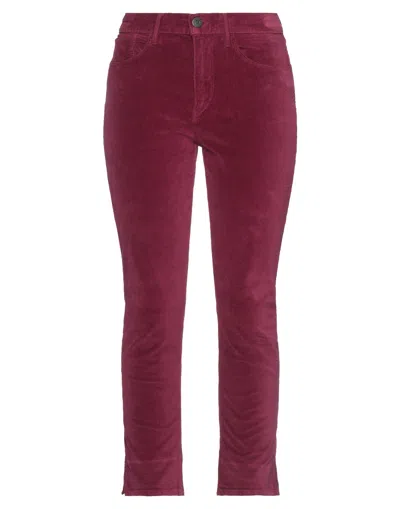 3x1 Nyc Woman Pants Garnet Size 25 Cotton, Polyurethane In Red