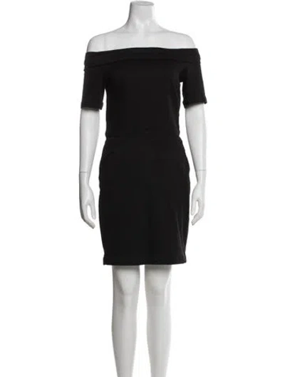 Pre-owned 3x1 Off-the-shoulder Mini Dress In Black
