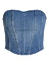 3x1 Panelled Strapless Top In Blue