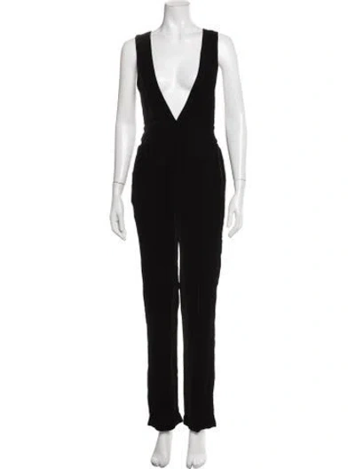Pre-owned 3x1 Plunge Neckline Jumpsuit In Black