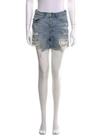 Pre-owned 3x1 Printed Mini Shorts In Blue