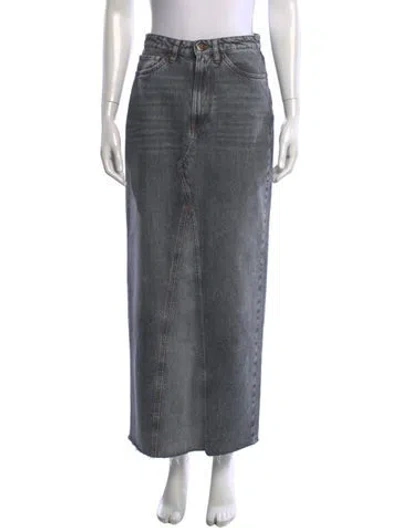 Pre-owned 3x1 Raw-edge Trim Long Skirt In Gray