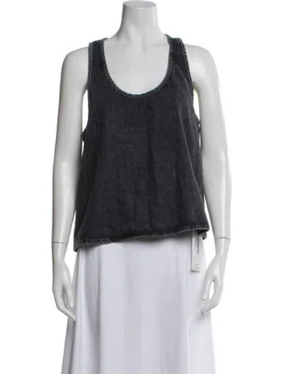 Pre-owned 3x1 Scoop Neck Sleeveless Top W/ Tags In Blue